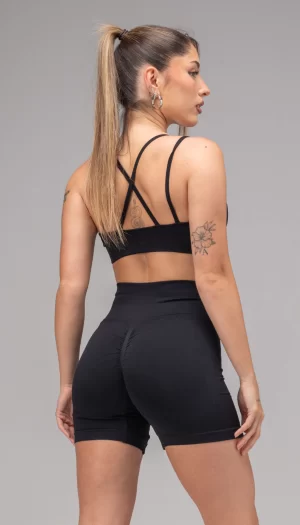 CALZA CORTA KALA SEAMLESS (CON FRUNCE) NEGRA