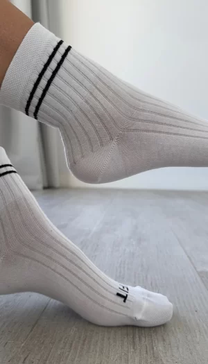 MEDIAS LUFIT 3/4 BLANCA Con Linea Negra