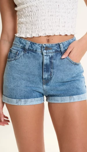 SHORT "ALMA" RIGIDO CON DOBLADILLO